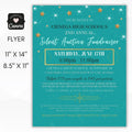 Teal silent auction fundraiser flyer